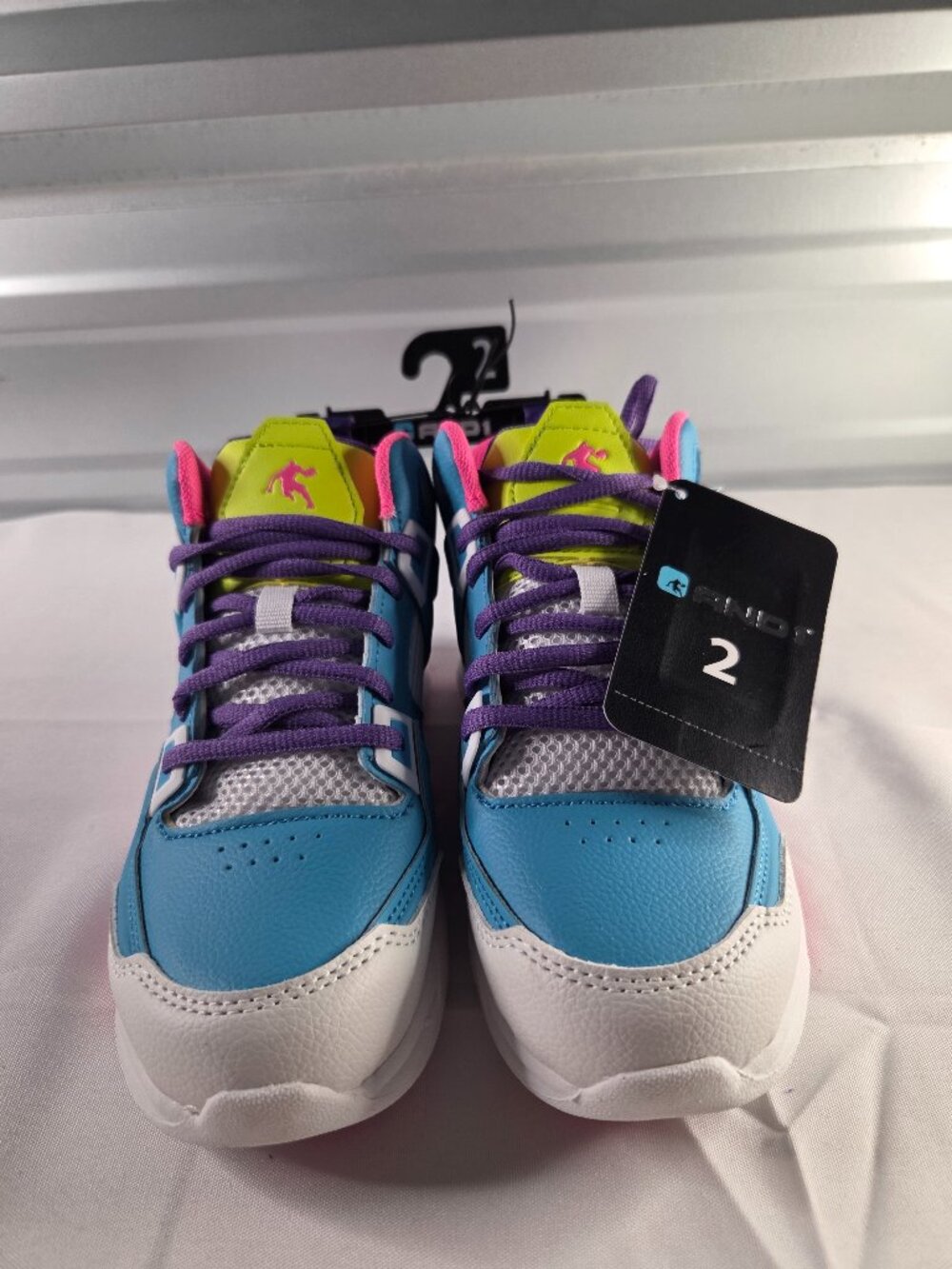 AND1 Youth Basketball Sneakers‎ Size 2 Blue Purple Lime Athletic Shoes NWT